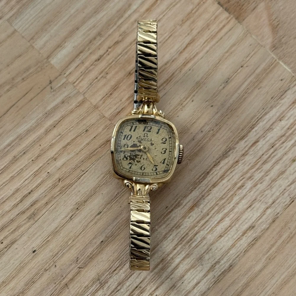 Omega Rare Vintage Mechanical Ladies Watch 14K Gold Filled Wadsworth Case